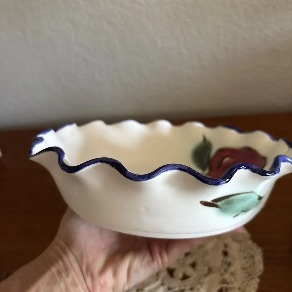 Vintage Clouds Folsom Apple Pattern Deep Dish Pie Cobbler Pan Ruffled 8